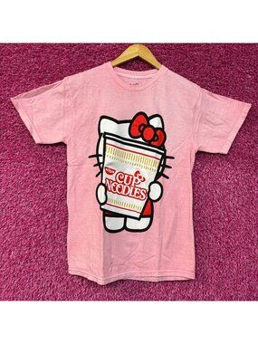 Sanrio Hello Kitty x Nissin Cup Noodles Pink T-Shirt Small